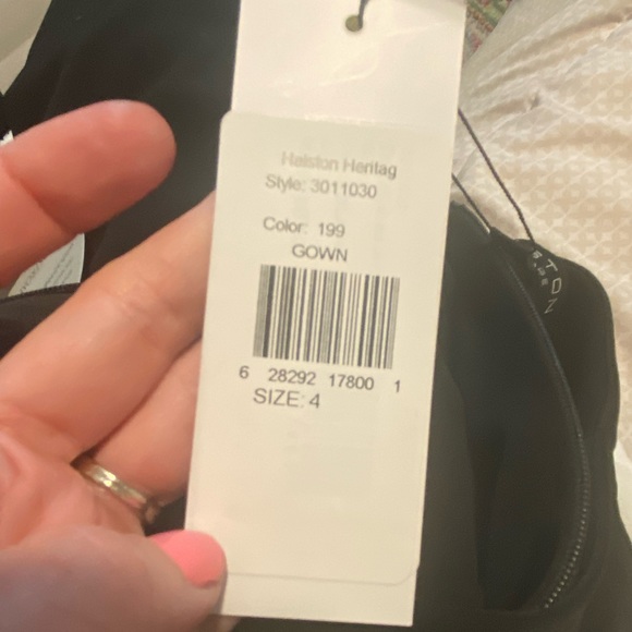 NWT Halston Heritage Jewel Waist Crepe Black Evening Gown SZ 4 - Picture 13 of 15